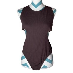 PrettyLittleThing Women's Sleeveless Dark Brown Bodysuit ꕥ